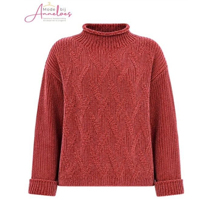 Blue Seven Pullover 248140 LM Turtle Chenille Wijnrood Blue Seven Pullover 248140 LM Turtle Chenille Wijnrood